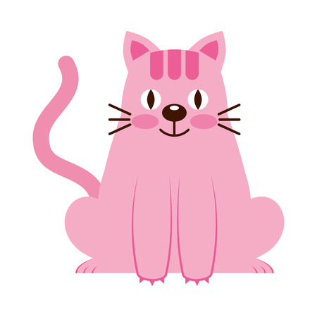 cute little cat icon vector illustration designのイラスト素材