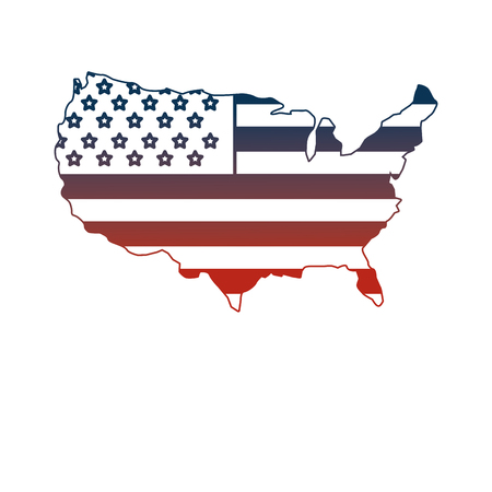 united states of america map with flag vector illustration designのイラスト素材