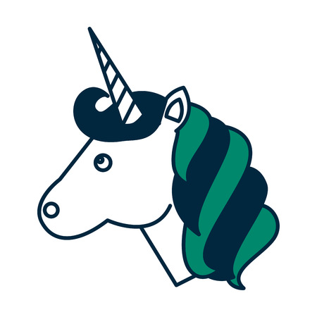 cute fantasy unicorn icon vector illustration designのイラスト素材