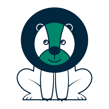 cute little lion animal icon vector illustration designのイラスト素材