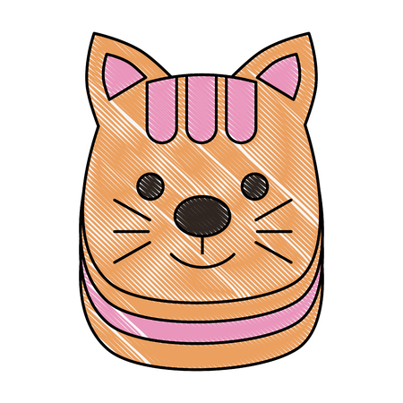 cute head kitty patch decoration vector illustration drawingのイラスト素材