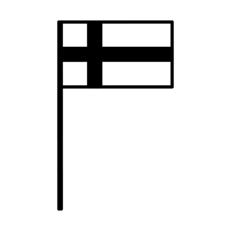 swedish national flag in pole emblem vector illustrationのイラスト素材