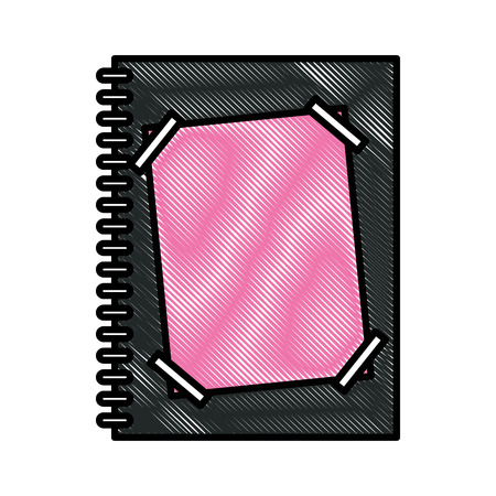 notebook spiral with paper note vector illustrationのイラスト素材