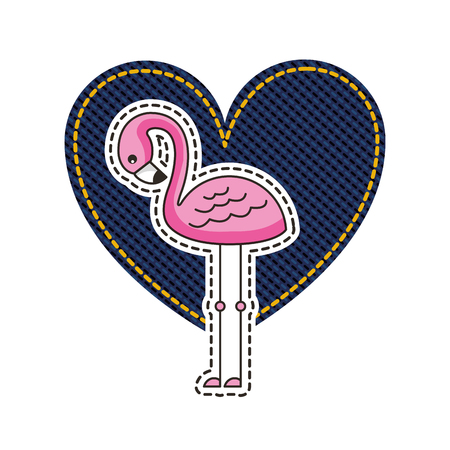 jean patch with heart and flemish vector illustration designのイラスト素材
