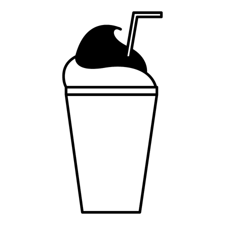 Milkshake with straw delicious drink vector illustration designのイラスト素材