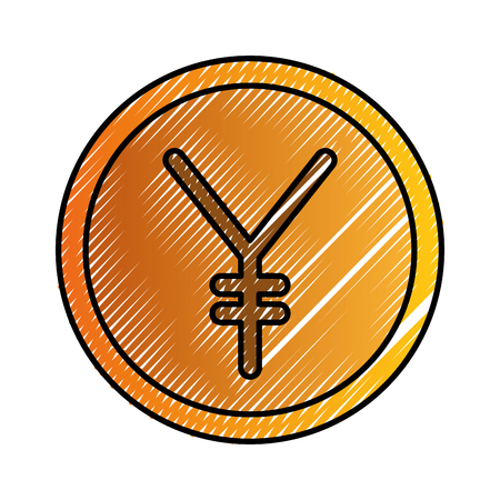 Business bank coin yen money oriental vector illustrationのイラスト素材