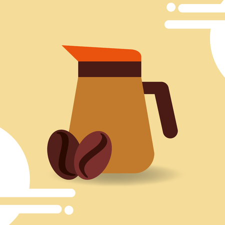 Coffee maker jar seeds image vector illustration.のイラスト素材