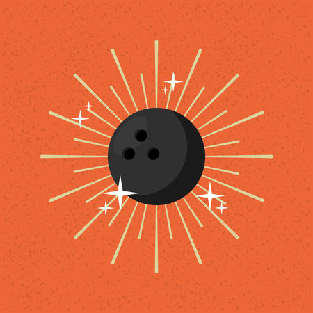 ball sport bowling sunburst color background vector illustrationのイラスト素材