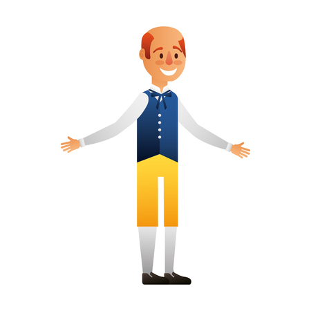 Swedish man with typical costume vector illustration designのイラスト素材