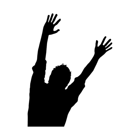 silhouette of person in concert vector illustration designのイラスト素材