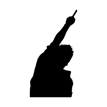 silhouette of person in concert vector illustration designのイラスト素材