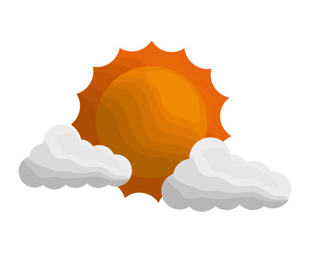 cloud weather climate with sun vector illustration designのイラスト素材