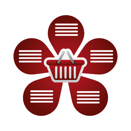 shopping basket with infographics vector illustration designのイラスト素材