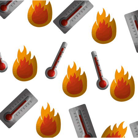 thermometers measure and flames pattern vector illustration designのイラスト素材