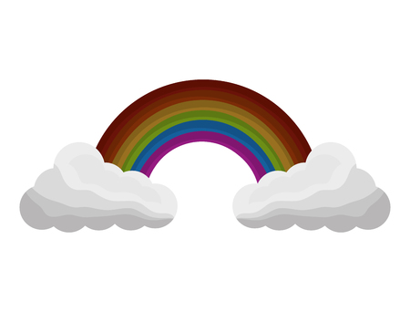 cloud weather climate with rainbow vector illustration designのイラスト素材