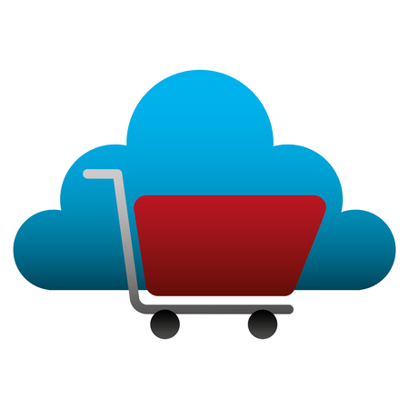 cloud computing with shopping cart vector illustration designのイラスト素材