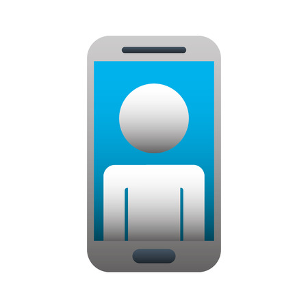 smartphone with avatar on screen vector illustration designのイラスト素材