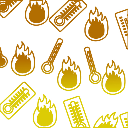 thermometers measure and flames pattern vector illustration designのイラスト素材