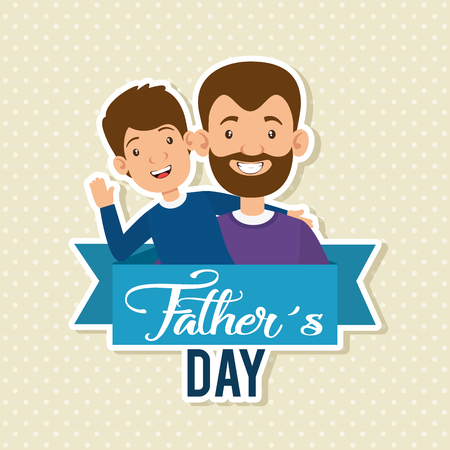 best father with son characters vector illustration designのイラスト素材