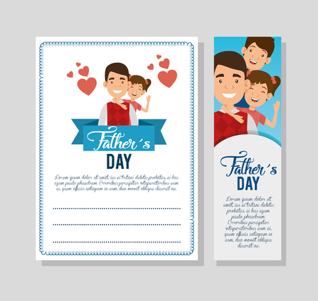 best father with daughter and son avatars vector illustration designのイラスト素材