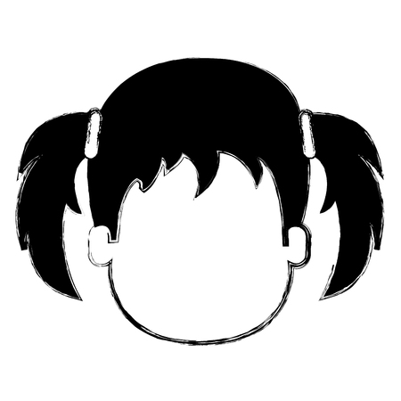 little girl head icon vector illustration designのイラスト素材
