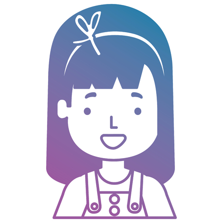 happy little girl character vector illustration designのイラスト素材