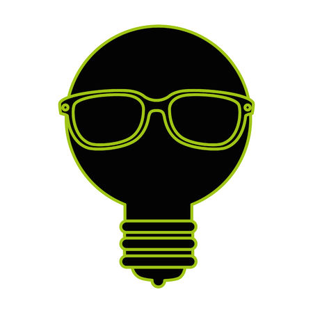bulb light idea with glasses vector illustration designのイラスト素材