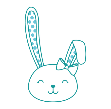 cute rabbit head easter celebration vector illustration designのイラスト素材