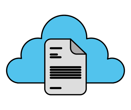 cloud storage document paper office file image vector illustrationのイラスト素材