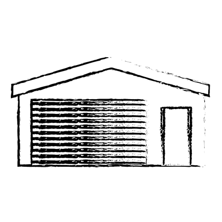 A garage storage vector illustration sketchのイラスト素材
