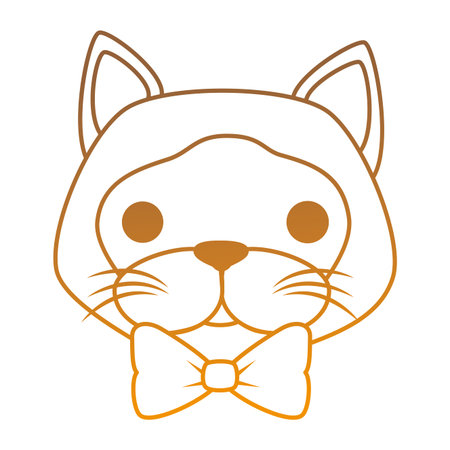cute cat mascot head character vector illustration designのイラスト素材