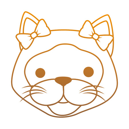 cute cat mascot head character vector illustration designのイラスト素材