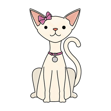 cute cat mascot character vector illustration designのイラスト素材