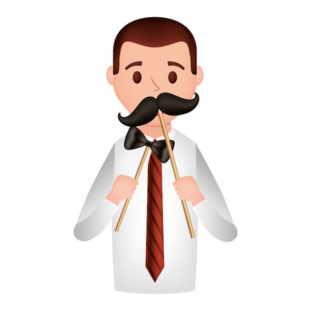 elegant businessman with accessories avatar character vector illustration designのイラスト素材