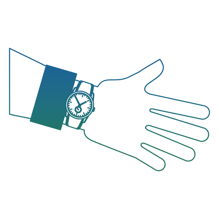 Hand of man with wrist watch iconのイラスト素材