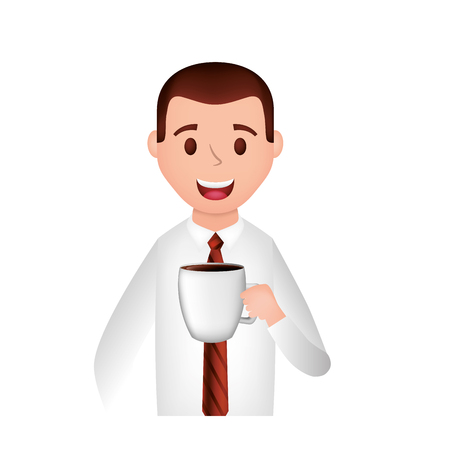 Businessman drinking coffee avatarのイラスト素材