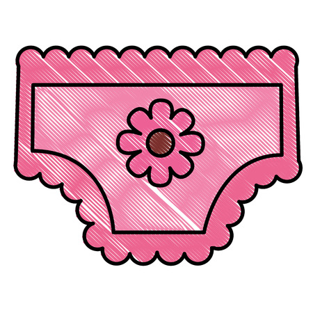pink panties flower clothes girl baby shower vector illustration drawingのイラスト素材