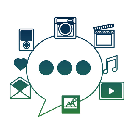 social media chat bubble talking icons vector illustration gradient colorのイラスト素材