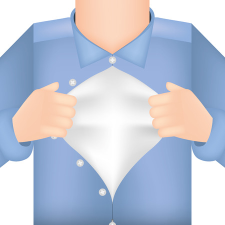 father hero open shirt vector illustration designのイラスト素材