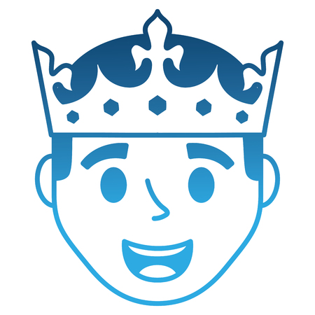 young man head with crown avatar character vector illustration designのイラスト素材