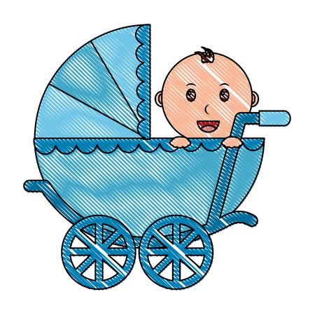 baby boy cart isolated icon vector illustration designのイラスト素材