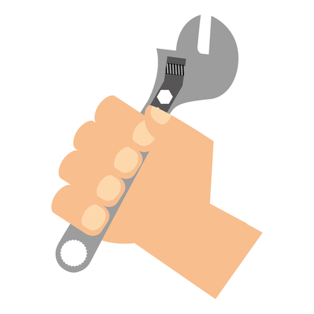 hand with wrench tool vector illustration designのイラスト素材
