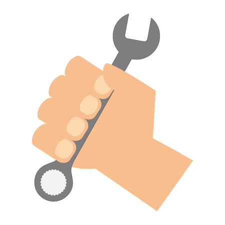 hand with wrench tool vector illustration designのイラスト素材