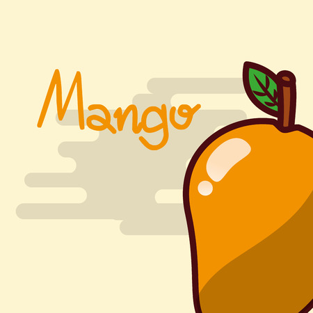 Mango fruit delicious shiny poster vector illustrationのイラスト素材