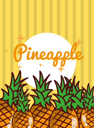 Fresh natural pineapples vector illustrationのイラスト素材