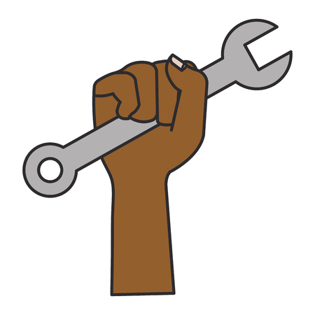 hand with wrench tool isolated icon vector illustration designの写真素材