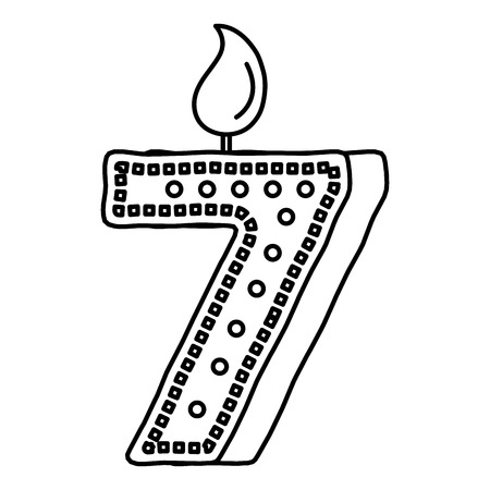 birthday candle with number seven vector illustration designのイラスト素材
