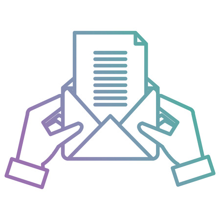hands with envelope mail vector illustration designのイラスト素材