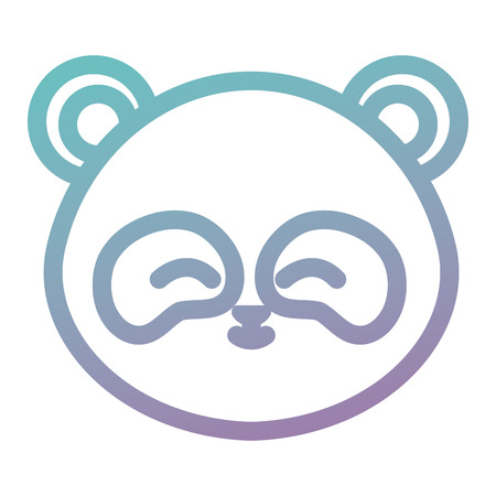 cute panda bear head character vector illustration designのイラスト素材