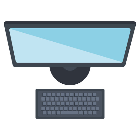desktop computer isolated icon vector illustration designのイラスト素材